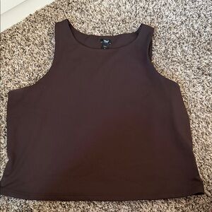 Express Brown Cropped Tank Top